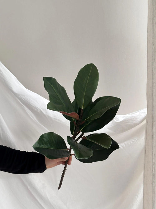 17" Artificial Magnolia Leaf Branch Faux Flower Place