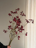Faux Cranberry Branch, 29inch fake red berry Stem,Artificial Berry,Faux Burgundy Branches,Farmhouse Vase Filler,Flower Arrangement Decor Faux Flower Place
