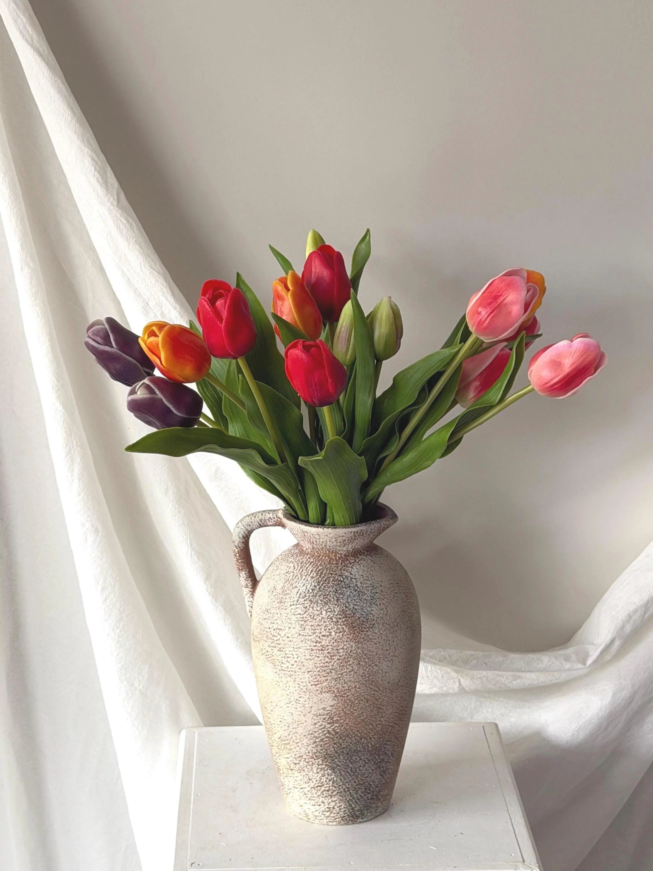 Fake tulip bouquest,artificial tulips,Real touch tulip,fake floral arrangements, faux tulips for Mothers Day gift, Easter home decor Faux Flower Place