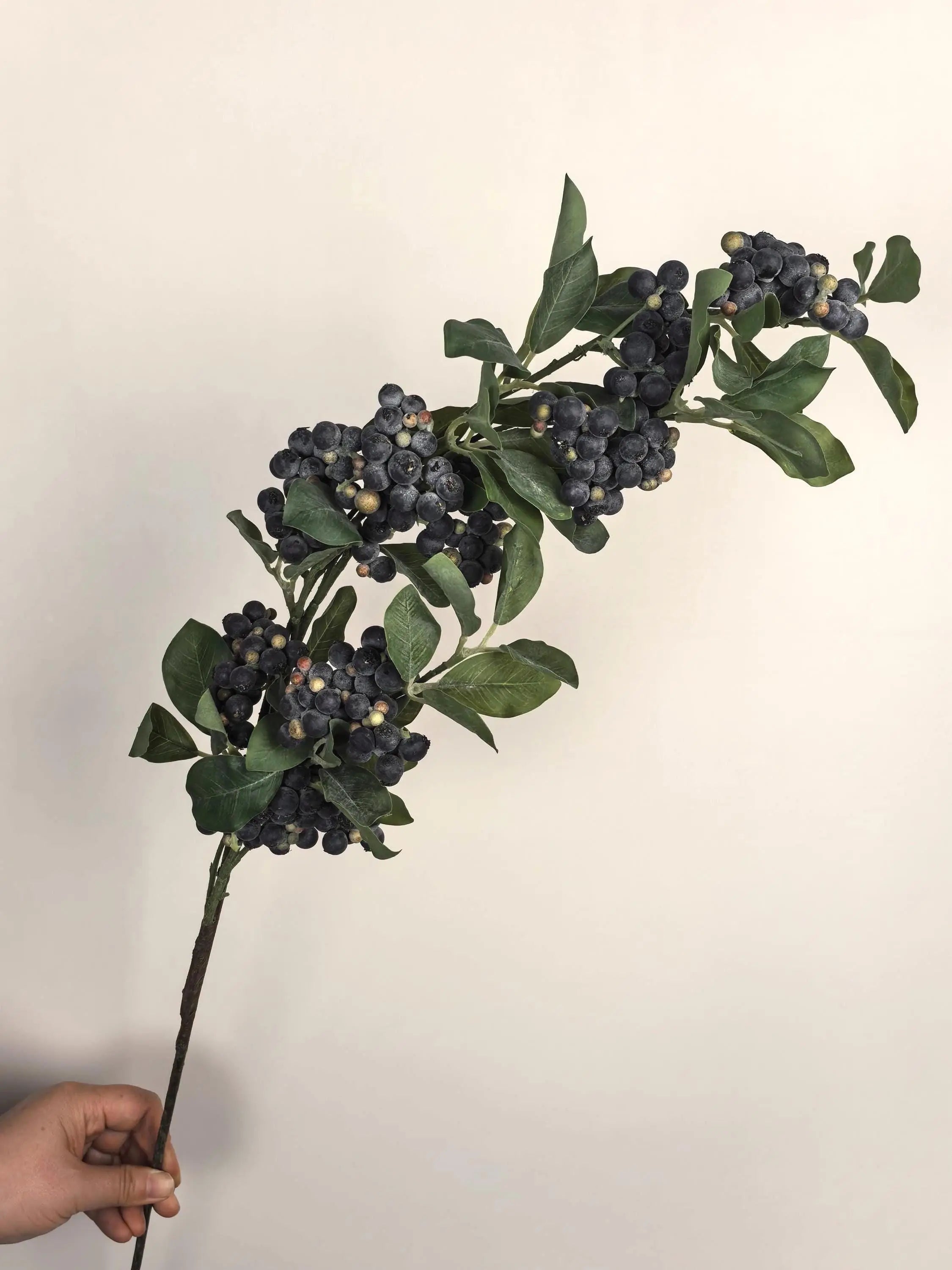Long Stems Berries, Faux BlueBerry Spray Celesta Atelier