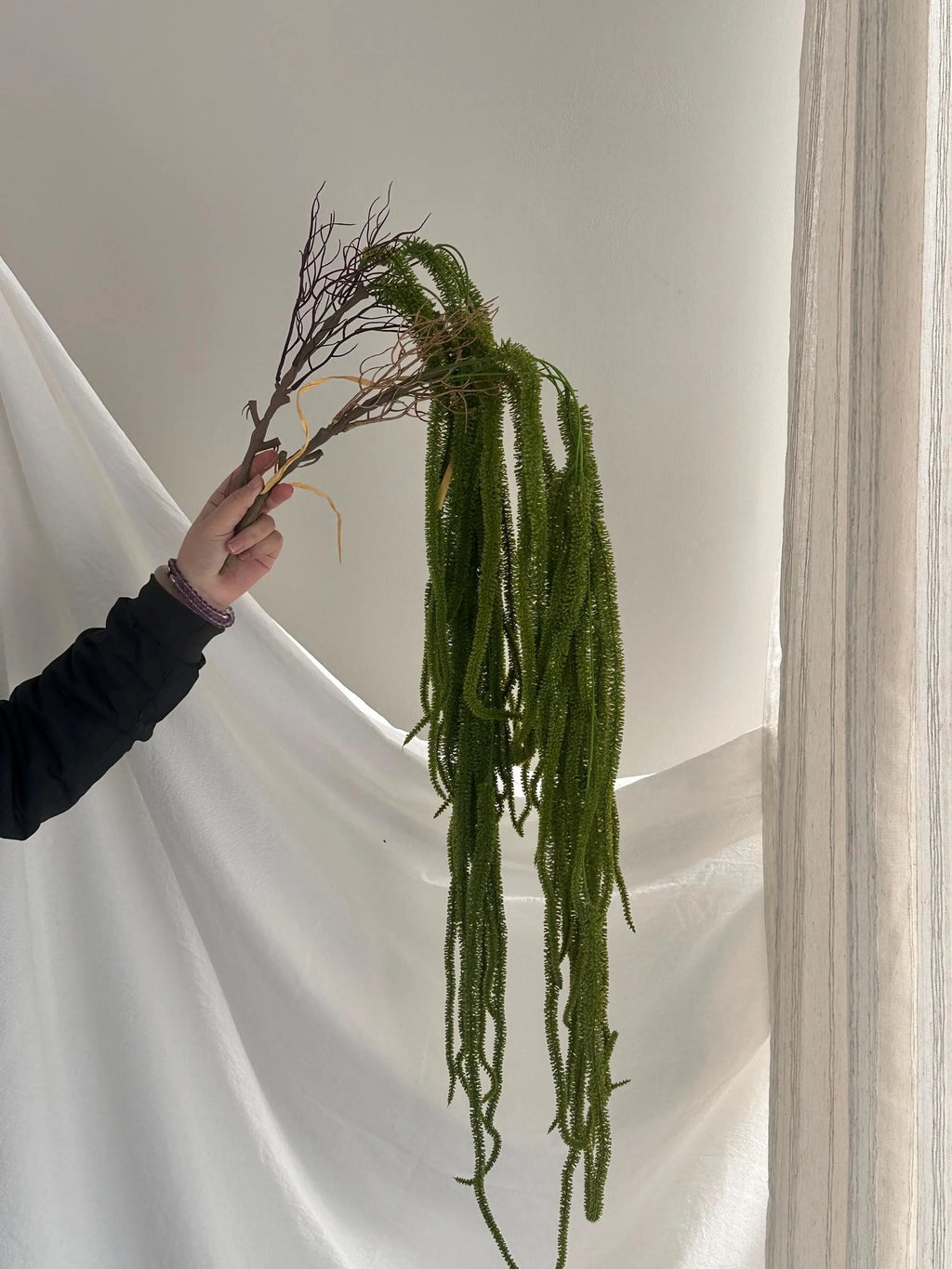 Large Artificial Hanging Amaranthus Stem – Hanging Flower for Bouquets, Garlands & Event Styling, Fake Amaranth Branch, Artificial Plant Faux Flower Place