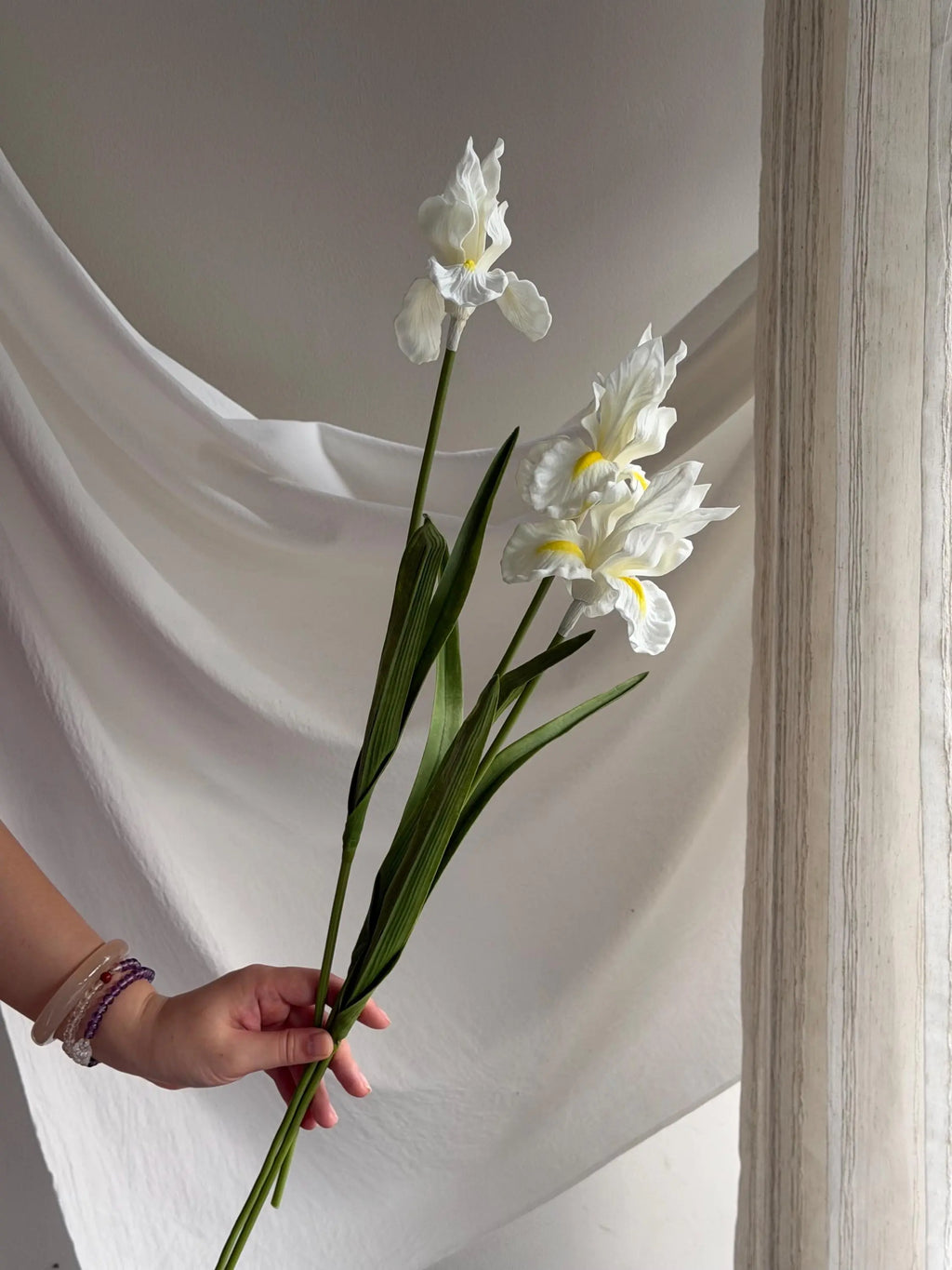 Pink Artificial Iris Flowers Faux Flower Place