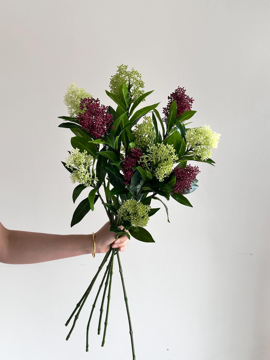 28" Artificial Seeded Branch Green, Real Touch Artificial Plant, DIY Wedding/Home Decoration/Gifts for Mum, Holiday Decorations Faux Flower Place