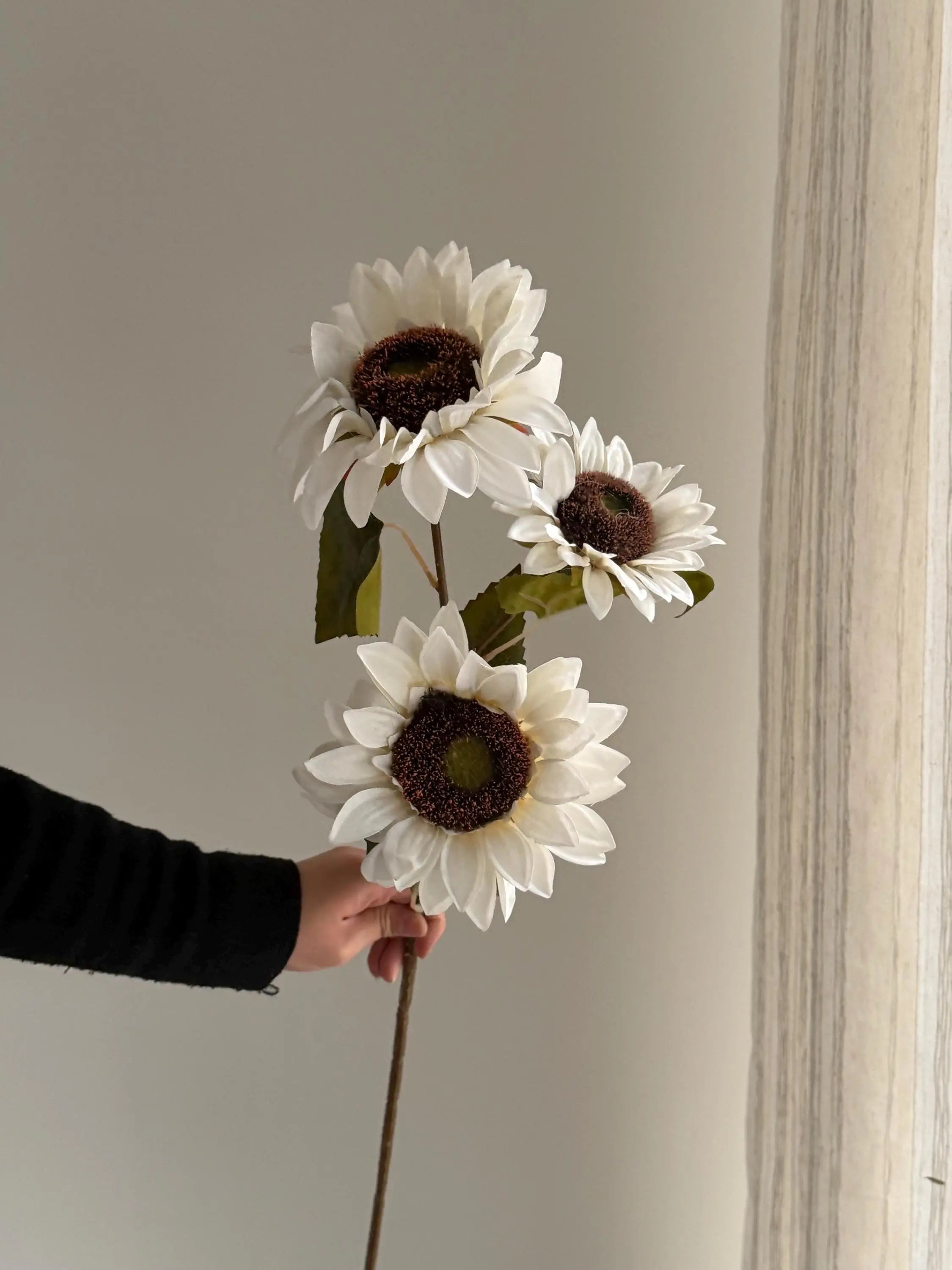 3 Heads Real Touch Sunflowers, Artificial Floral Arrangement, Farmhouse Home Decor, Spring Summer Bouquet Faux Flower Place