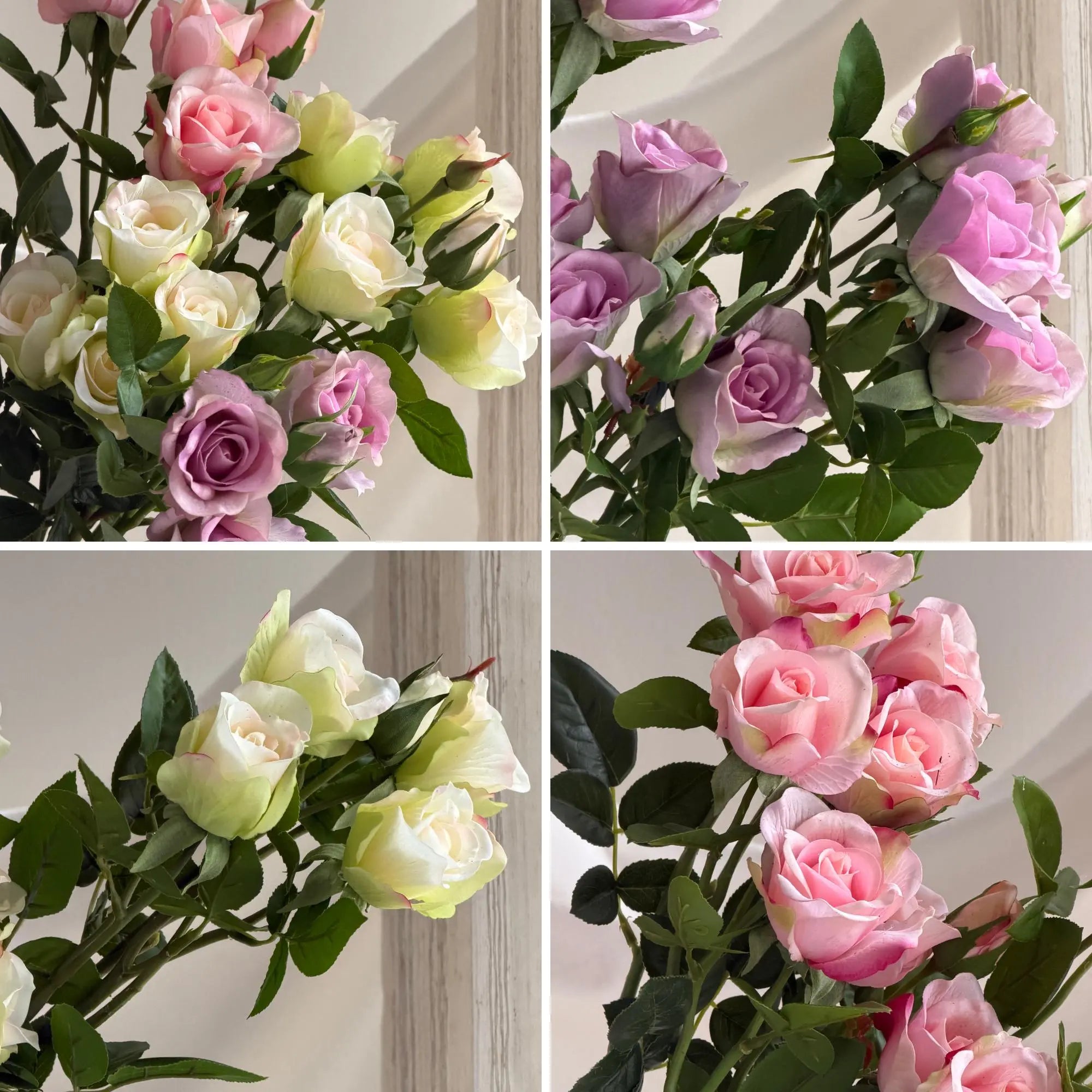Artificial 5-head Rose stem Faux Flower Place