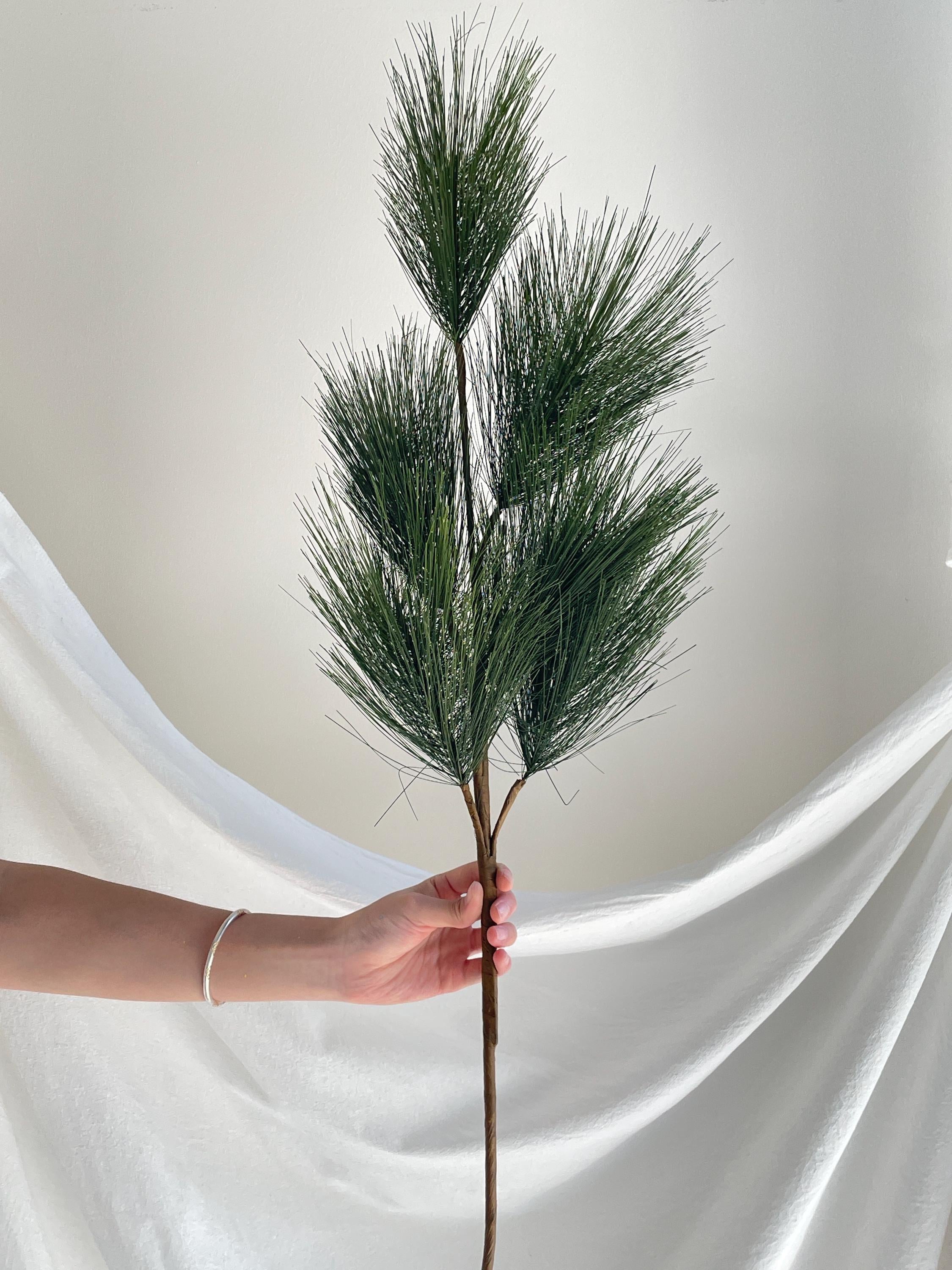 Artificial Pine Needles Branch with Pine Cone
