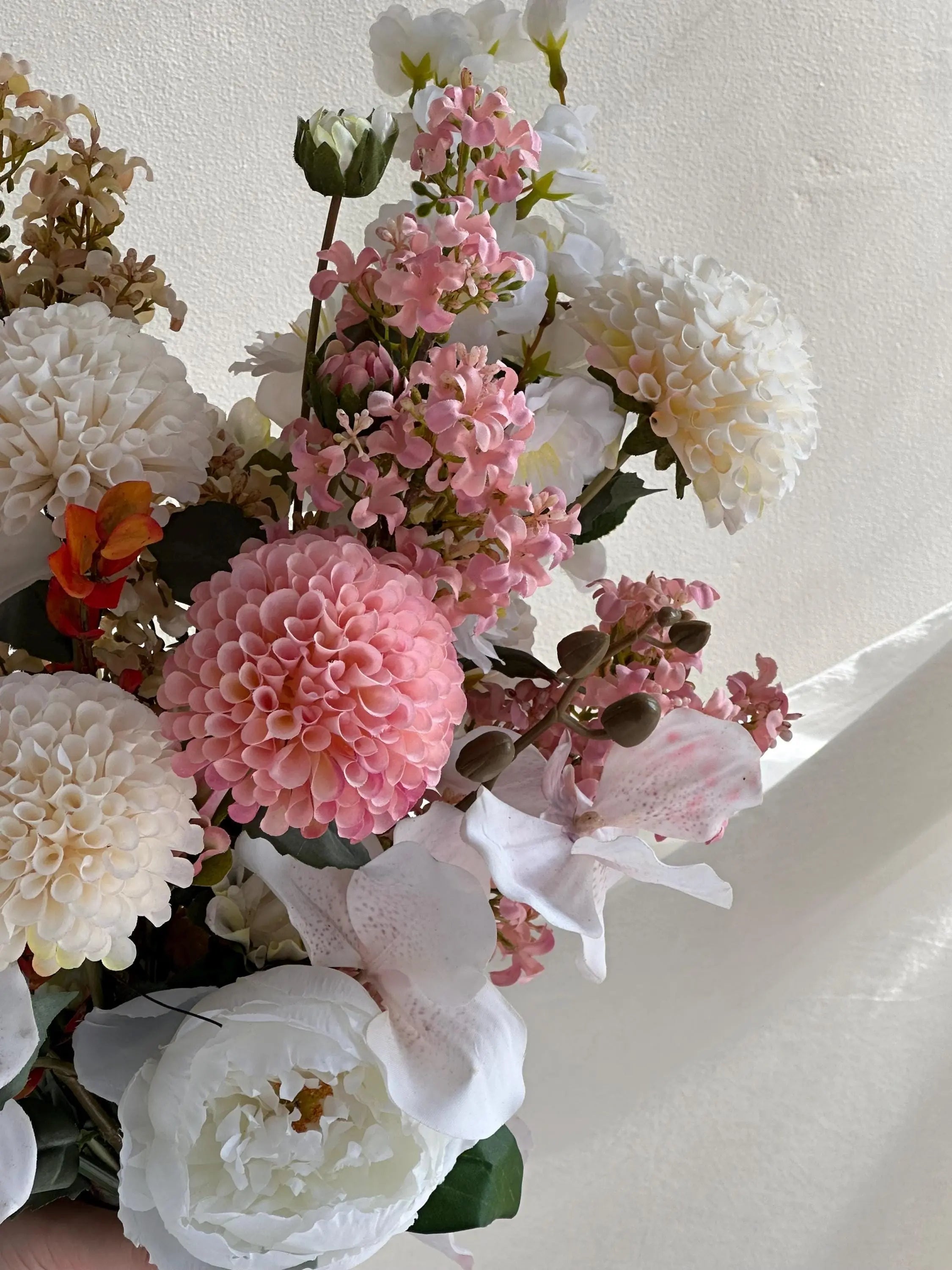 Whimsical Wildflower Bouquet, Bridal Bouquet, faux flower arrangement, holiday flower arrangement with Fake Peony, Rose, Dahlia, lilac Faux Flower Place