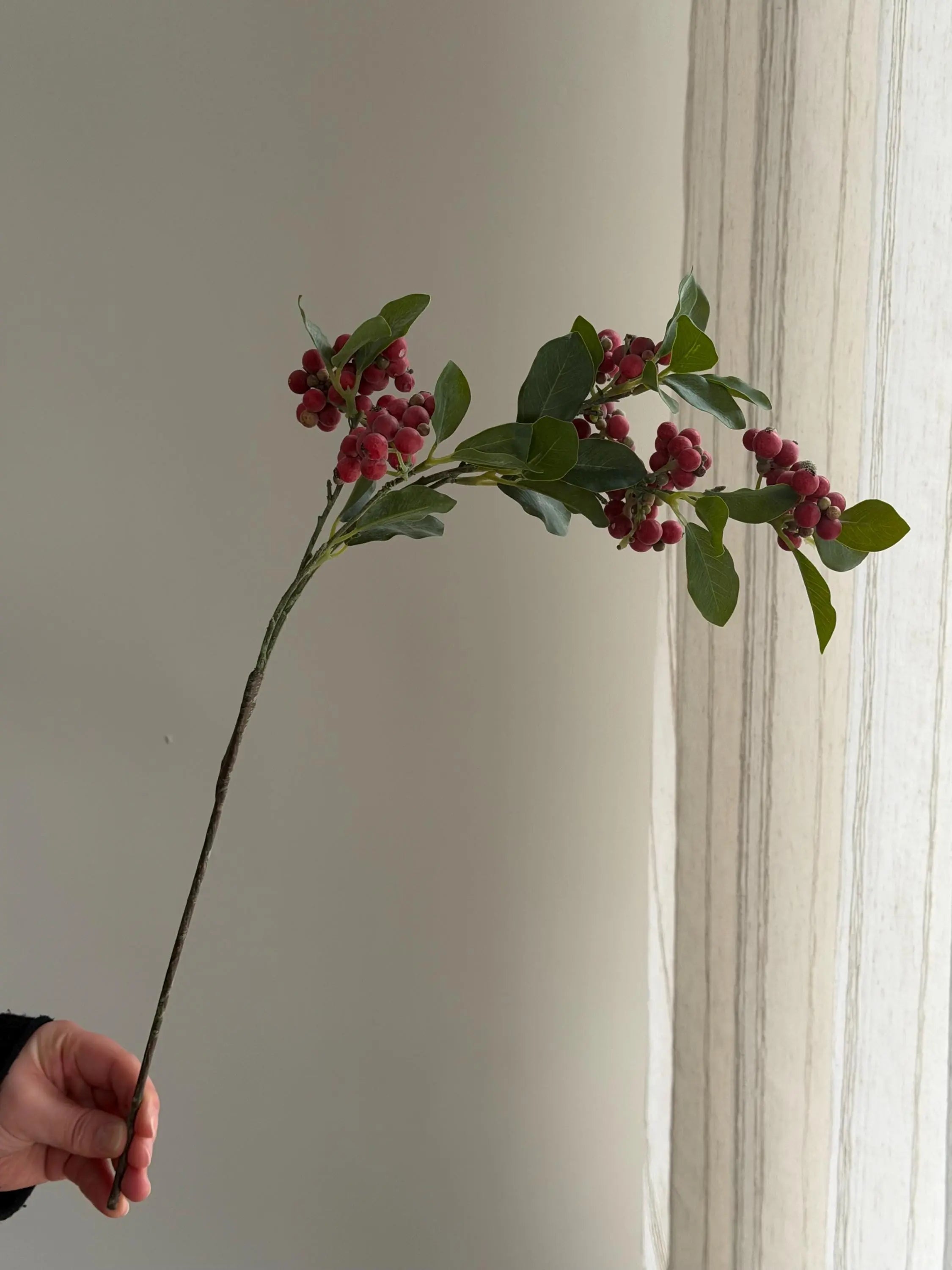 Long Stems Berries Spray, Faux BlueBerry Bush Celesta Atelier