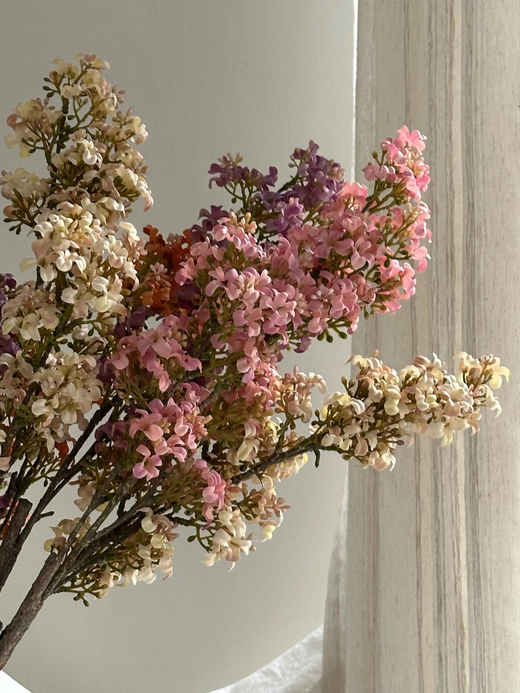 Real Touch Lilac stem, Faux Lilac Branch, Pastel Faux Floral Branch, fake flower arrangements, Pastel Lilac Flower for DIY Wedding Decor Faux Flower Place