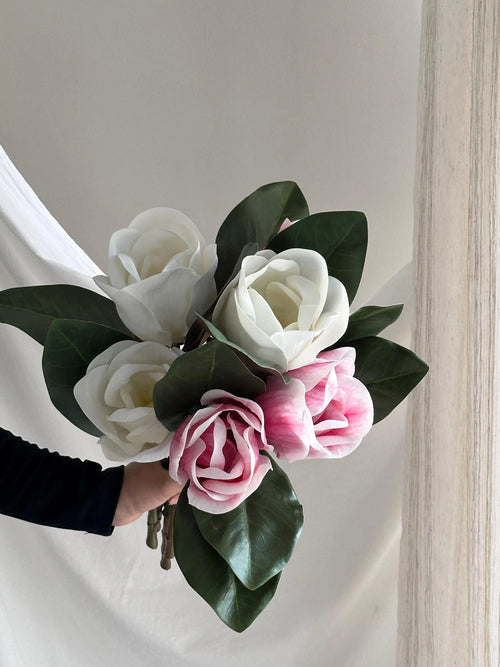 15” Artificial Magnolia stem Faux Flower Place