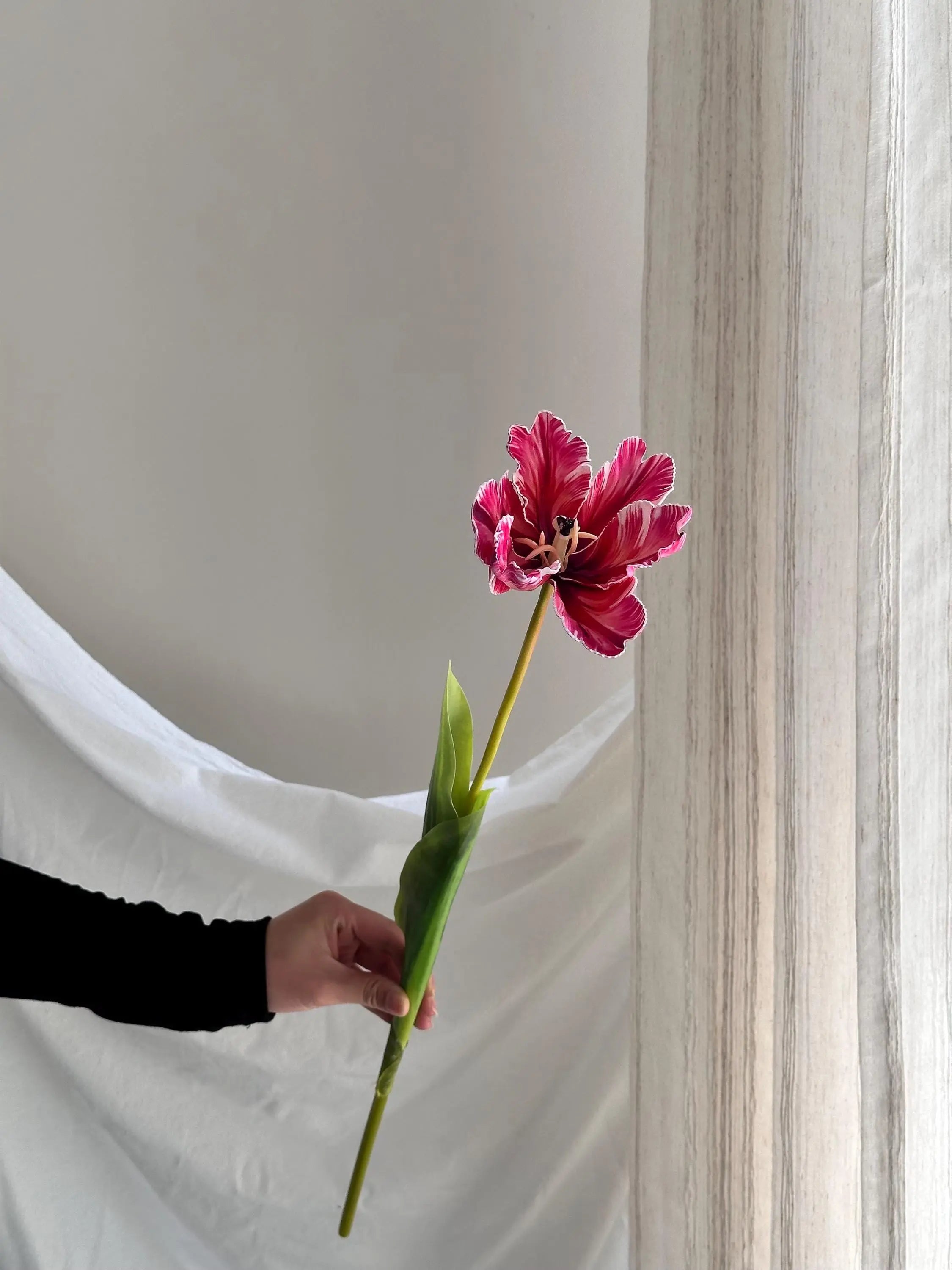 Fake flamingo tulip flower, artificial tulips stems, Real touch tulip, fake flower arrangements, faux tulip for Mothers Day gift Faux Flower Place