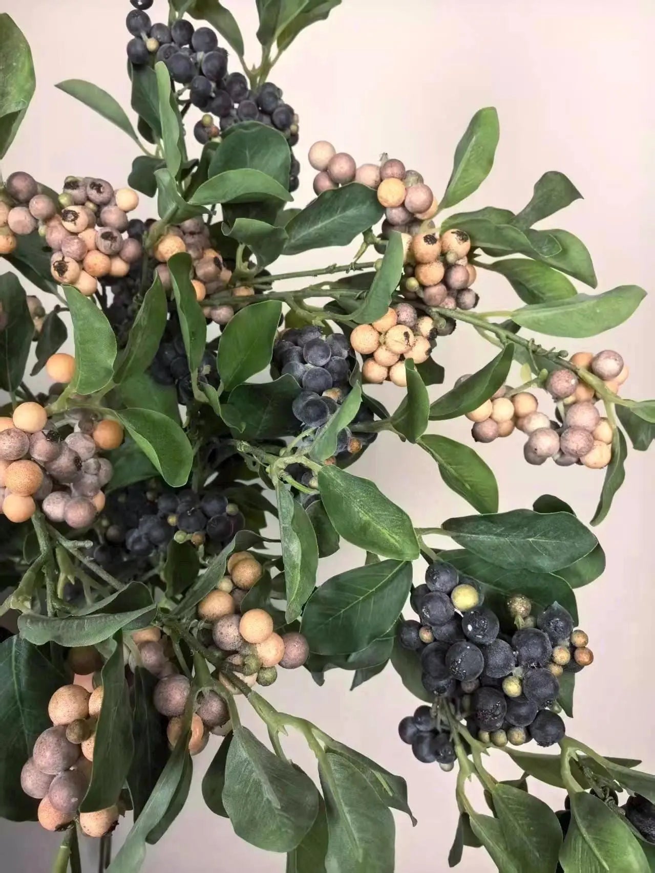 Long Stems Berries, 34.6" Faux BlueBerry Stems for DIY Wreath, Faux greenery stem, Berry Branch Spring stems, Artificial blueberry stem Faux Flower Place