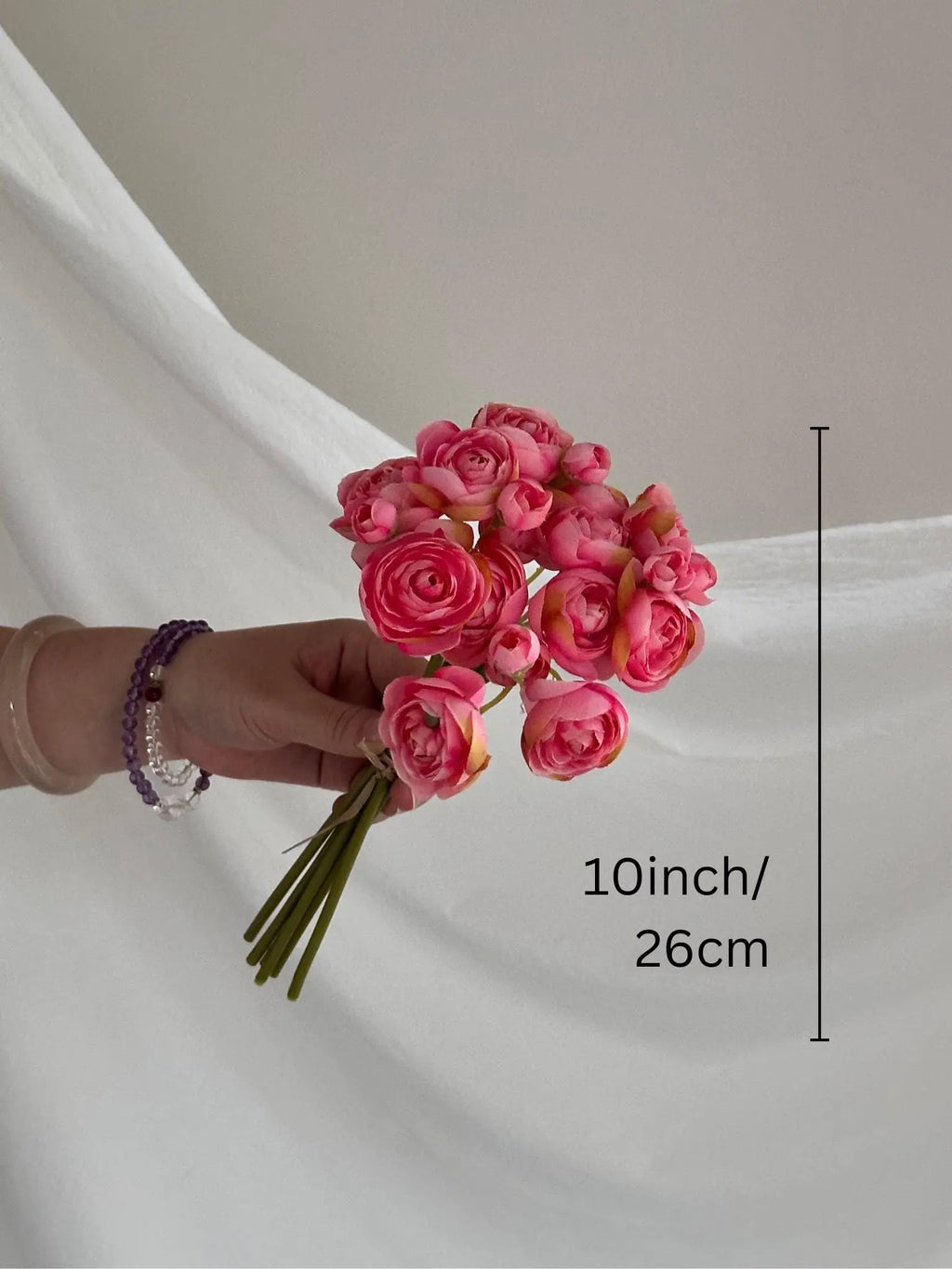 Min Faux Ranunculus bouquet, pinkartificial Ranunculus bunch,faux ranunculus flowers, Holiday Home flower arrangement, wedding bouquet Faux Flower Place