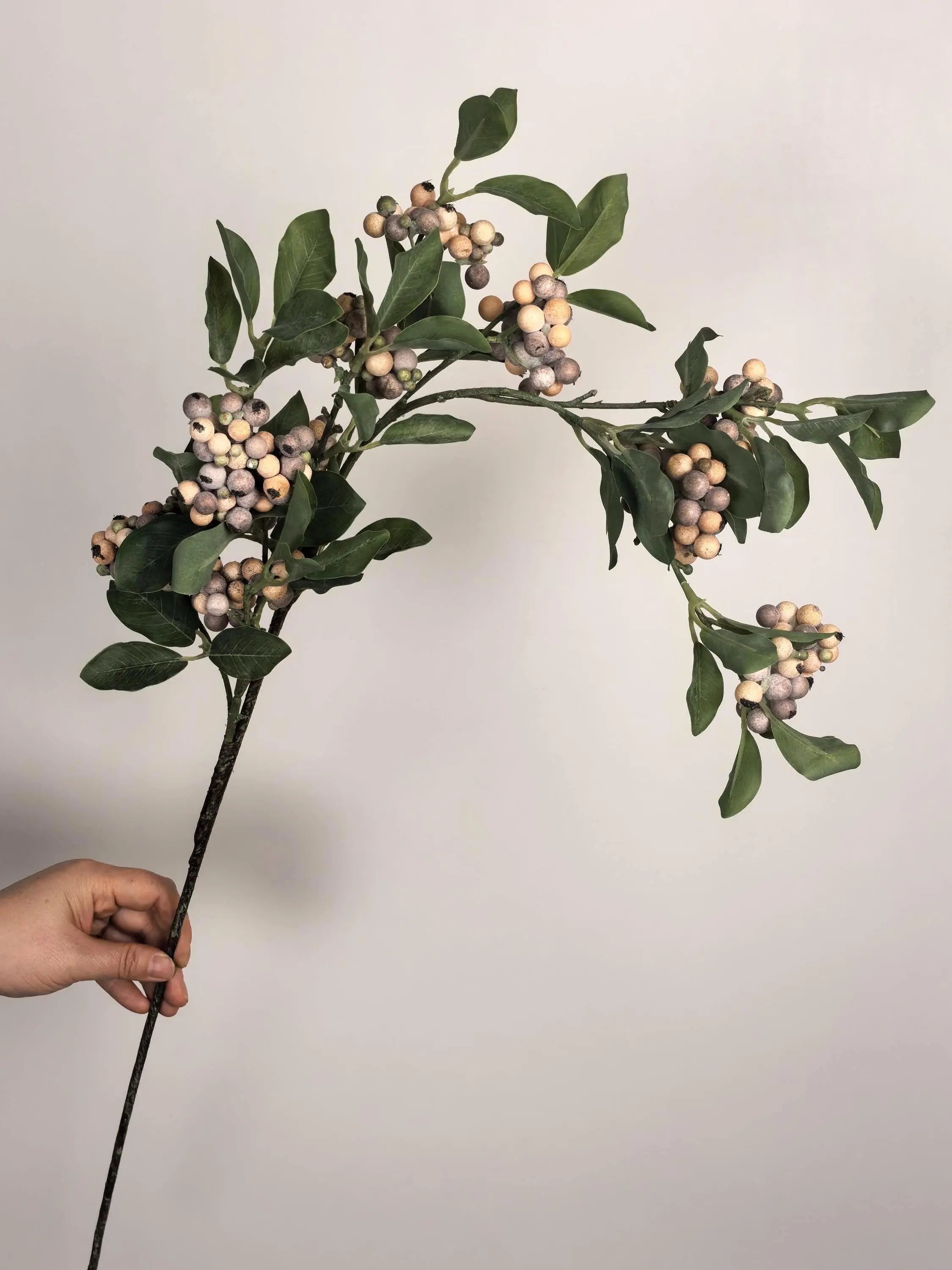 Long Stems Berries, Faux BlueBerry Spray Celesta Atelier