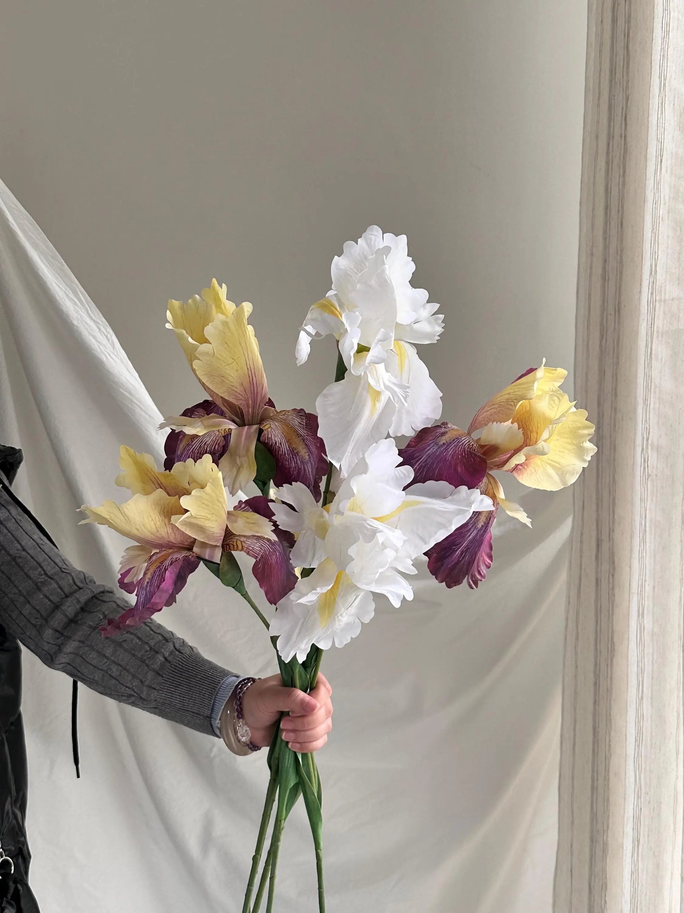 Artificial Iris Flowers, Silk iris flower, Real Touch iris flower, spring floral arrangement for home wedding decor Faux Flower Place