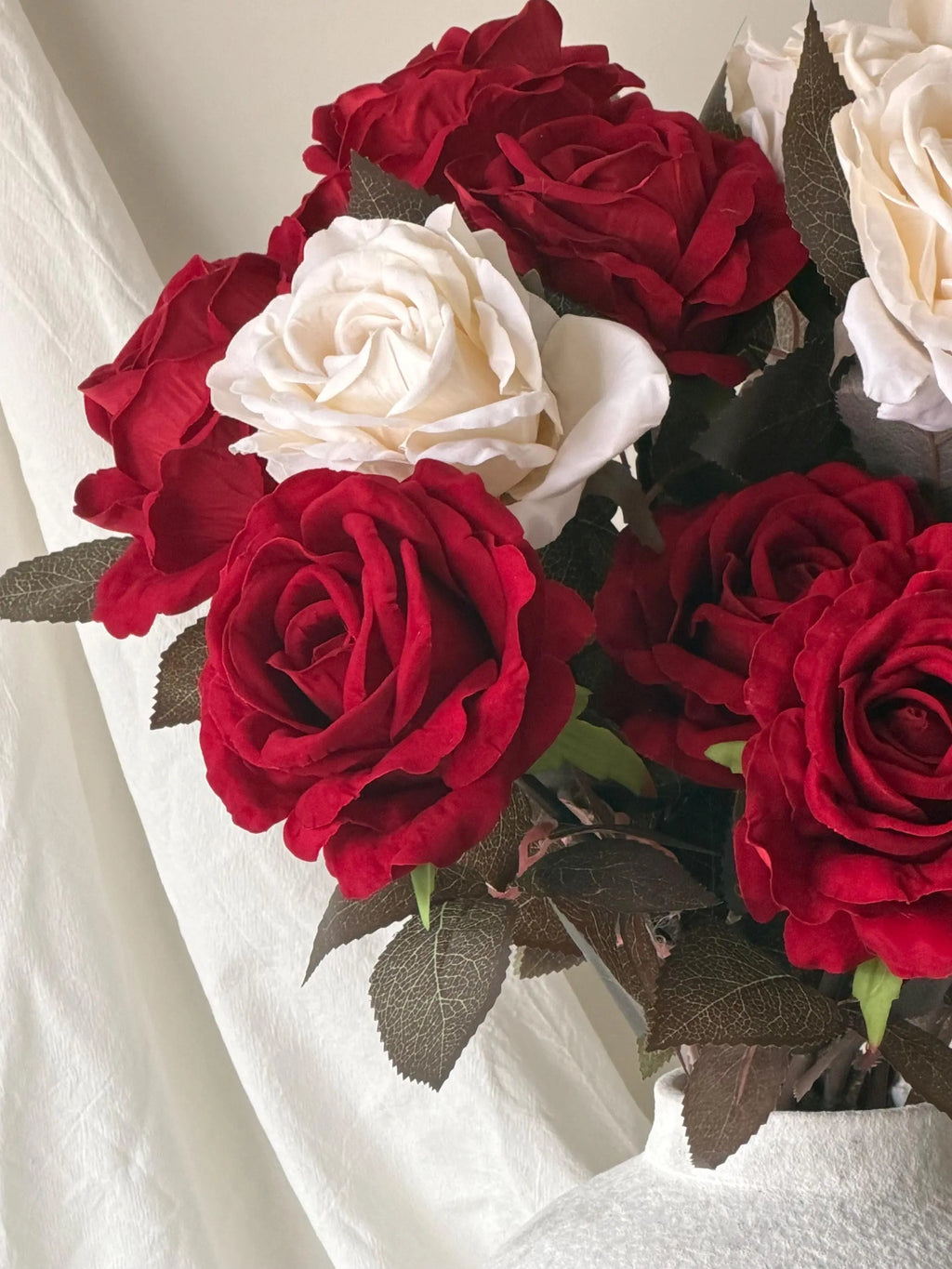 Faux Rose Flowers Set 5 Stem Faux Flower Place