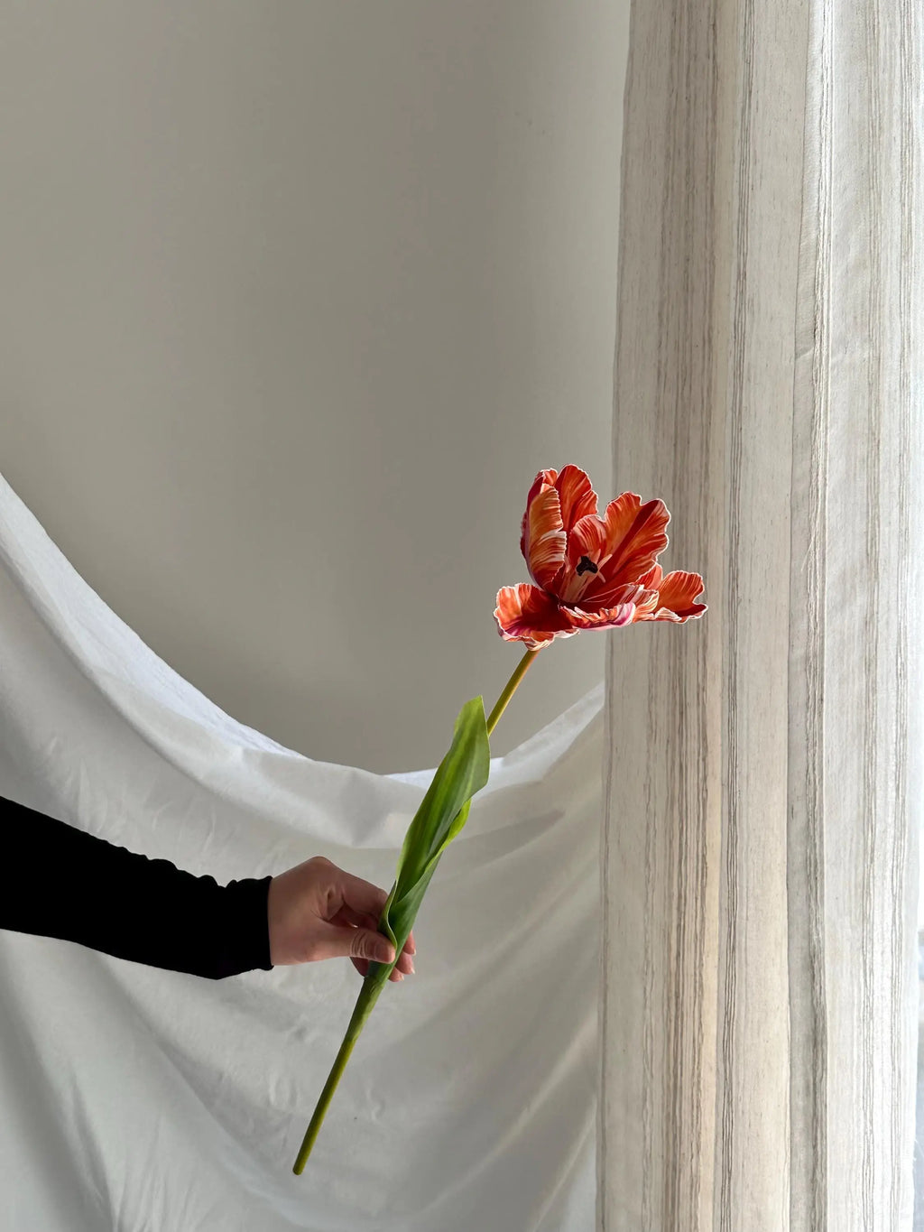 Fake flamingo tulip flower, artificial tulips stems, Real touch tulip, fake flower arrangements, faux tulip for Mothers Day gift Faux Flower Place