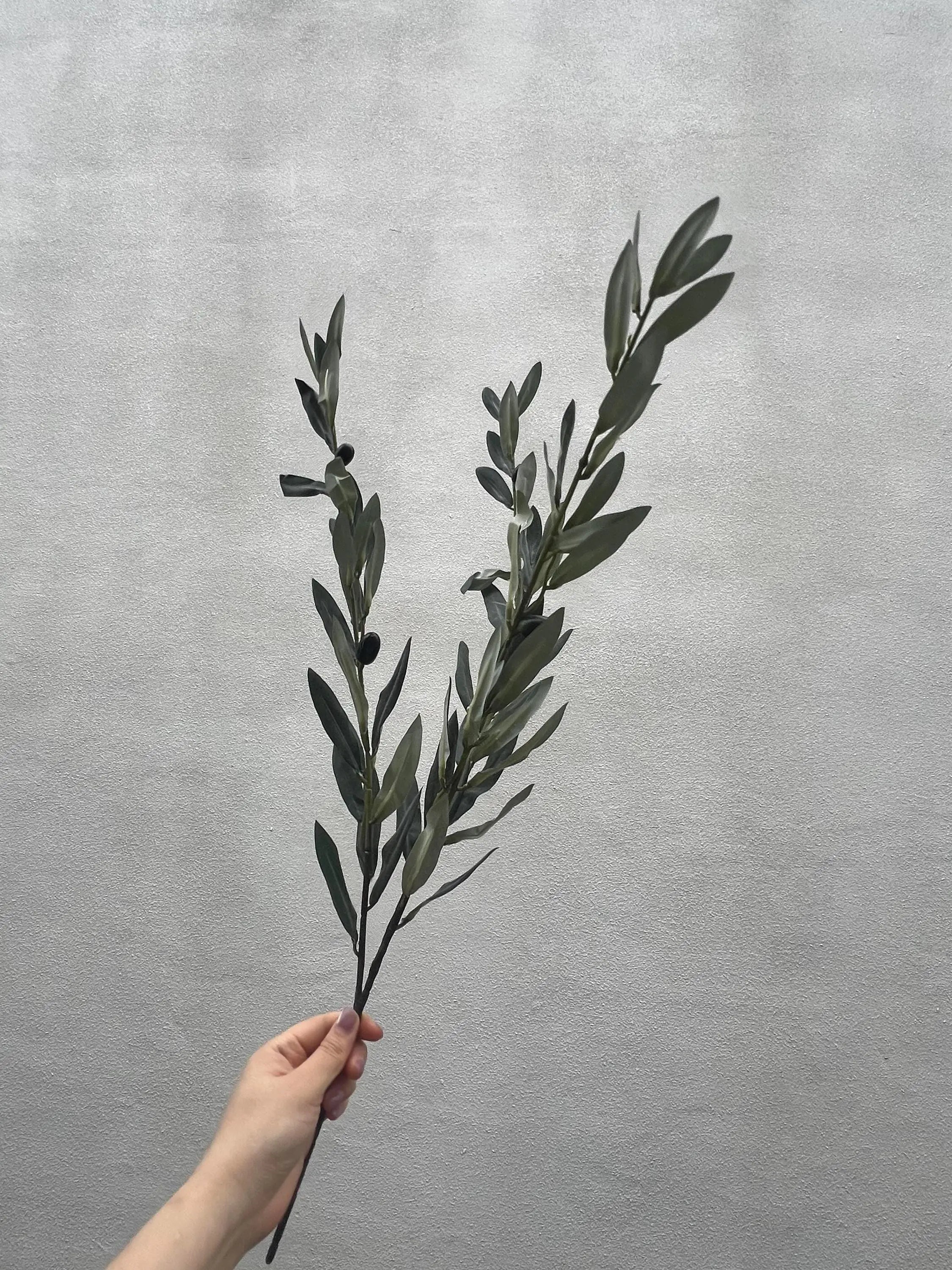 Artificial Olive Branch for Greenery Garland, Fake Olive stem with fruits, Faux Olive Leaf for House Warming, Wedding Holiday Season Decors Faux Flower Place
