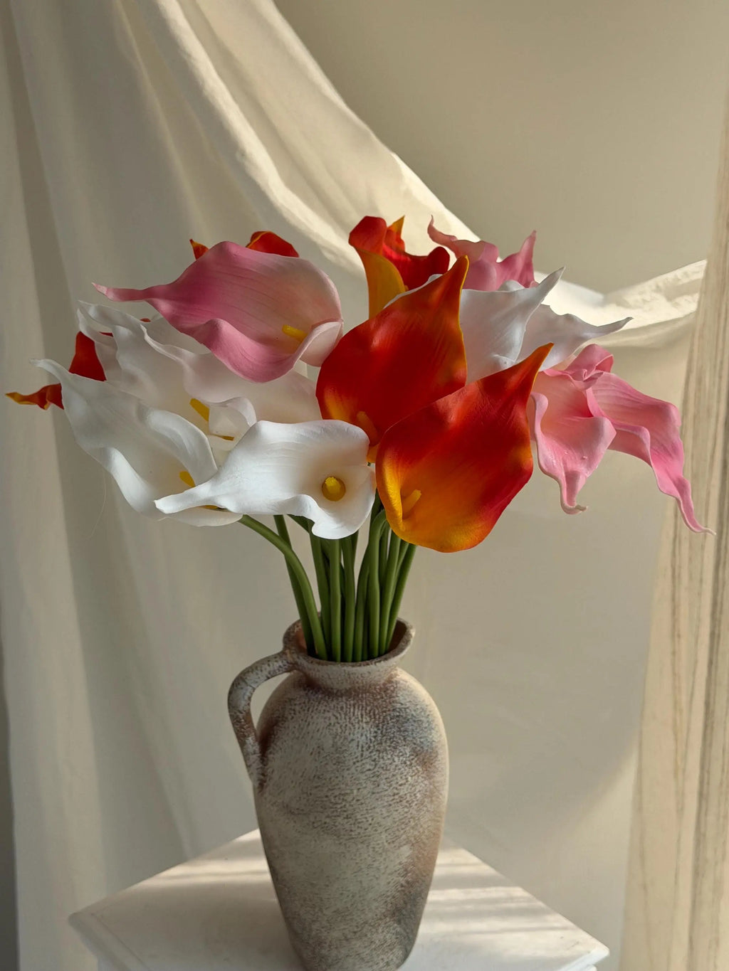 Faux Calla Lily bouquet for Bridal Shower, 6pc Artificial lily of the valley, Mini Calla Lily Bouquet,Wedding Ceremony Flower for Bride Faux Flower Place