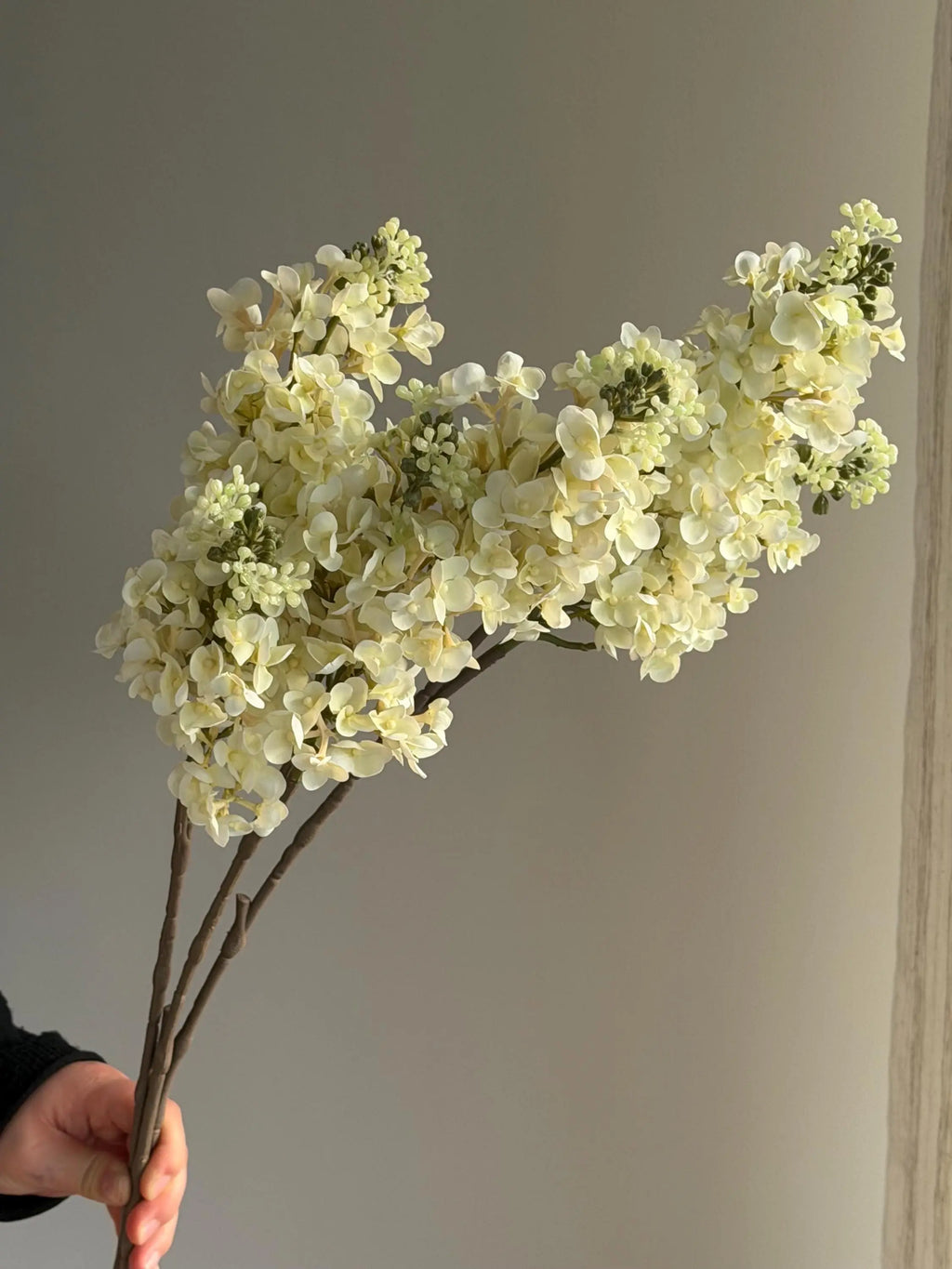 Real Touch Lilac stem, Faux Lilac Branch, Cream White Faux Floral Branch, fake flower arrangements, Lilac Flower for DIY Wedding Decor Faux Flower Place