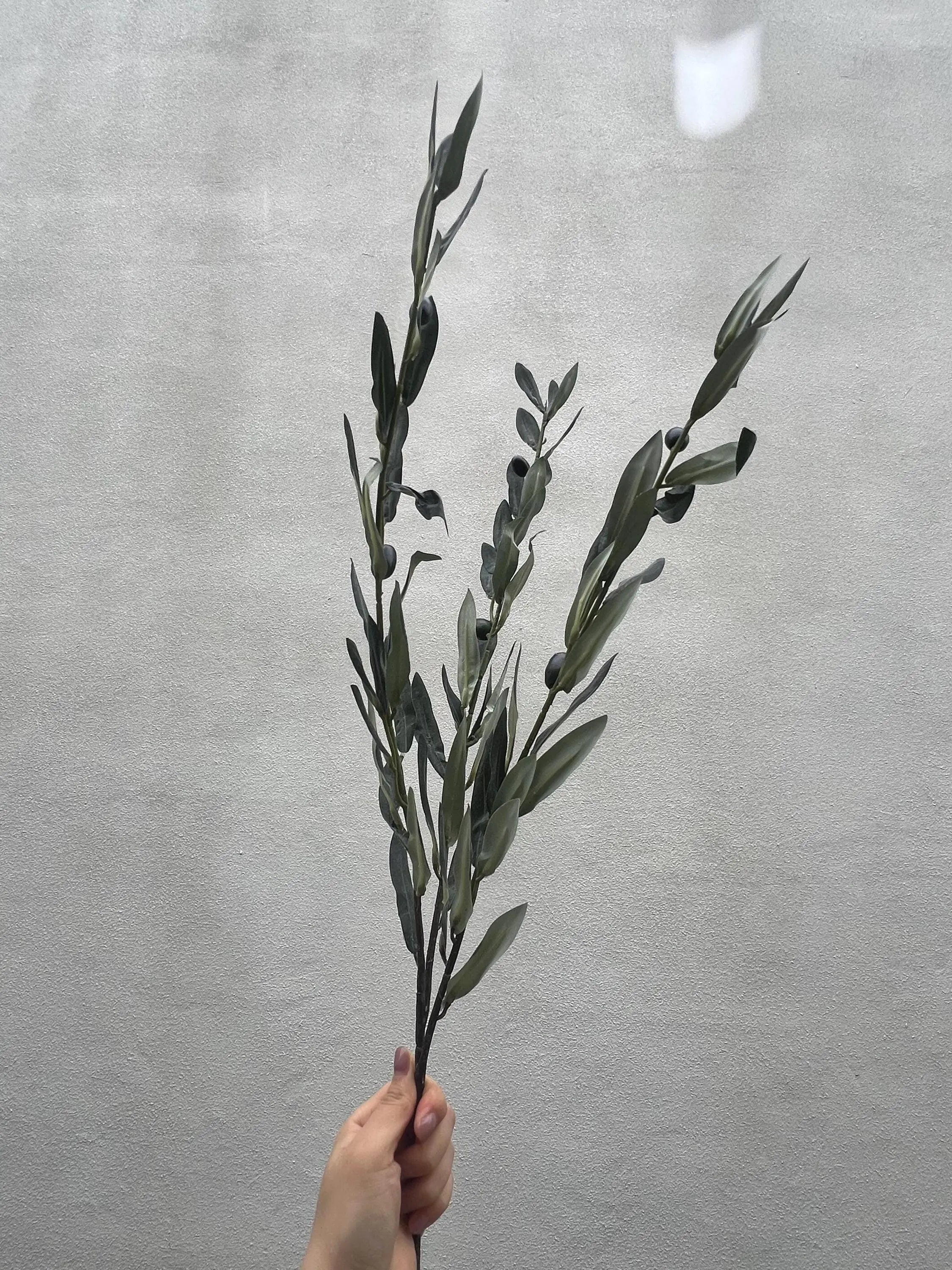 Artificial Olive Branch for Greenery Garland, Fake Olive stem with fruits, Faux Olive Leaf for House Warming, Wedding Holiday Season Decors Faux Flower Place