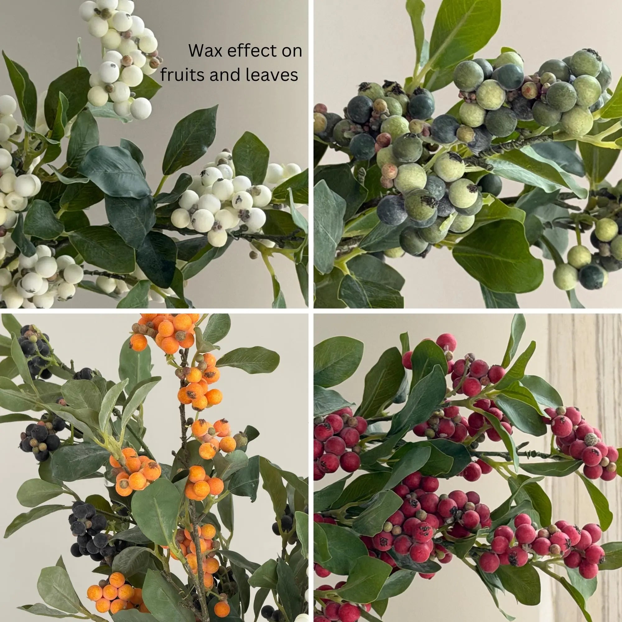 Long Stems Berries Spray, Faux BlueBerry Bush Celesta Atelier