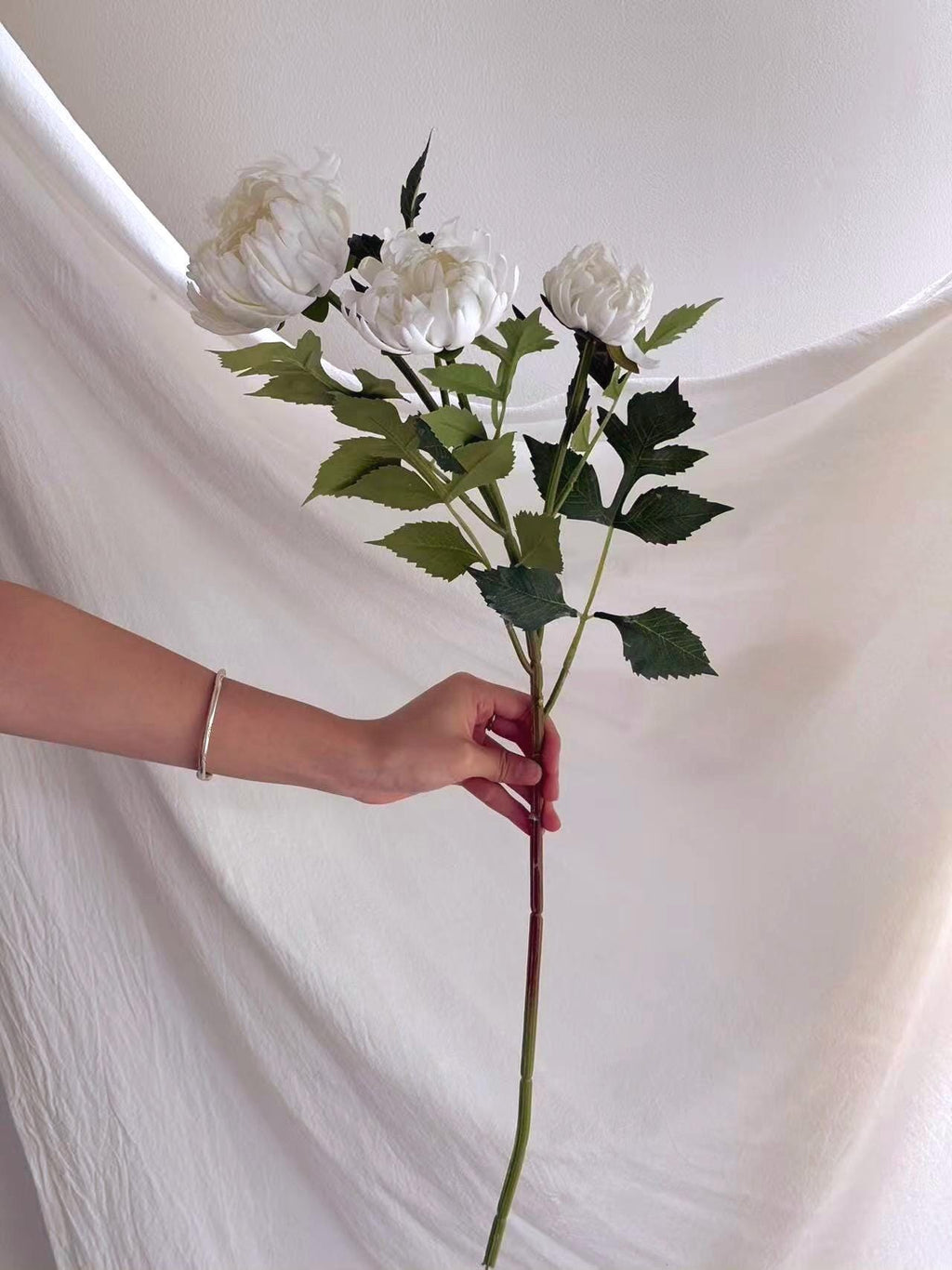 3-Head Artificial Chrysanthemum Stem