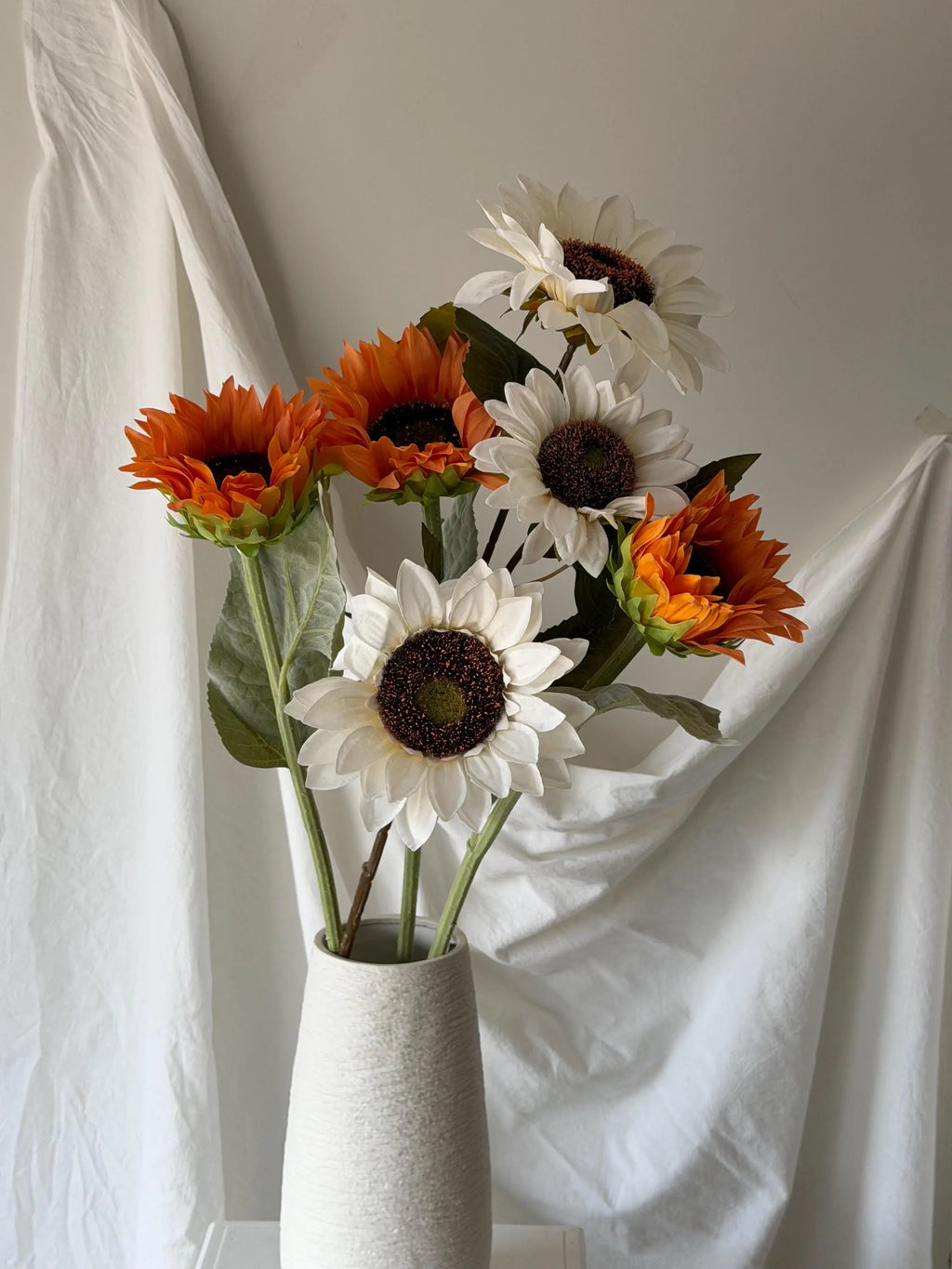 3 Heads Real Touch Sunflowers, Artificial Floral Arrangement, Farmhouse Home Decor, Spring Summer Bouquet Faux Flower Place