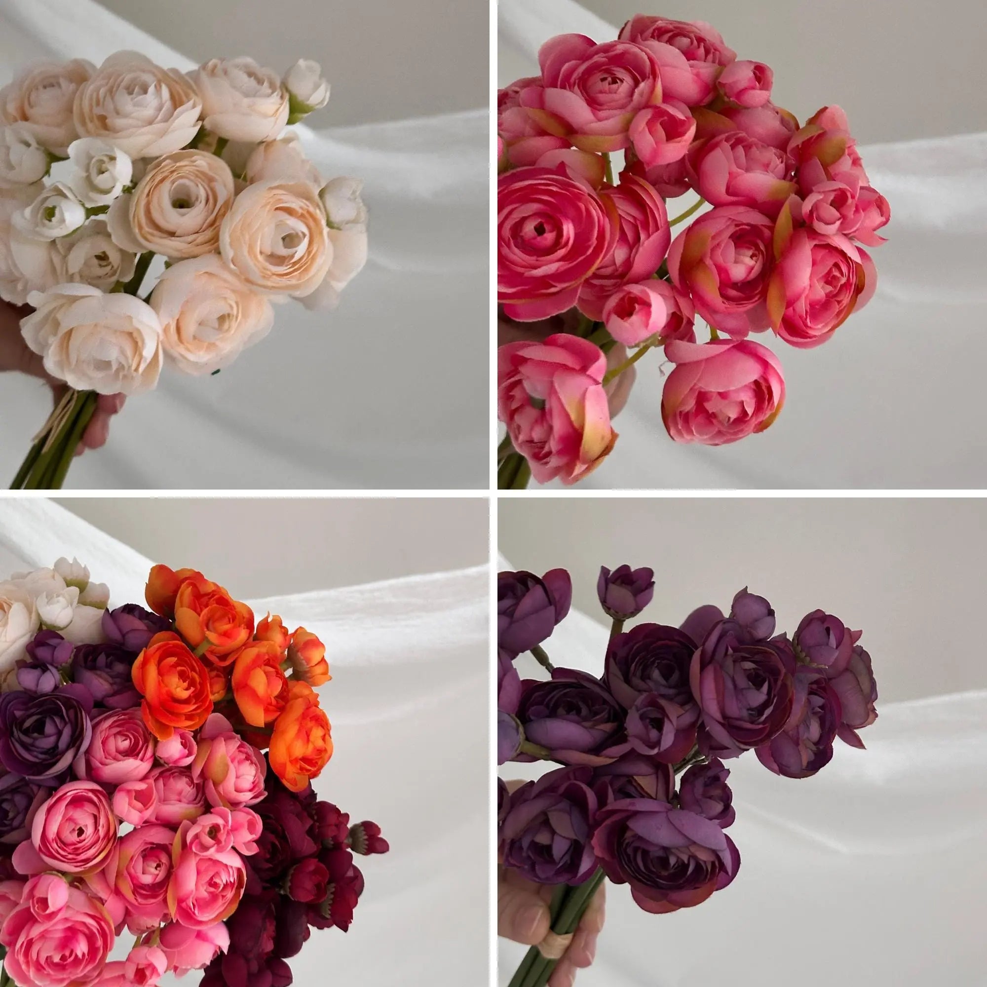 Min Faux Ranunculus bouquet, pinkartificial Ranunculus bunch,faux ranunculus flowers, Holiday Home flower arrangement, wedding bouquet Faux Flower Place