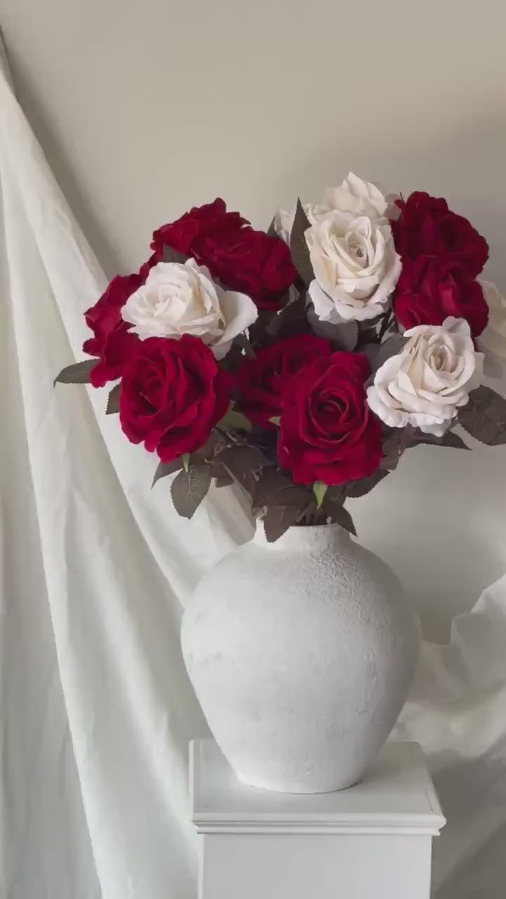 Faux Rose Flowers Set 5 Stem