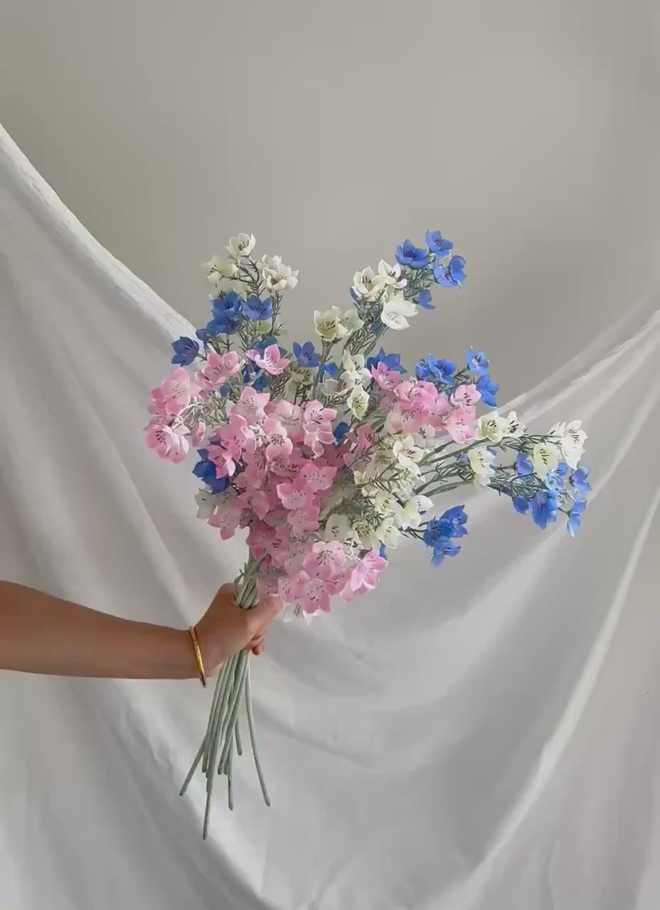 Faux forget-me-not flowers